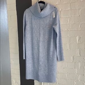 Banana Republic Soft Blue Cowl Neck Sweater Dress